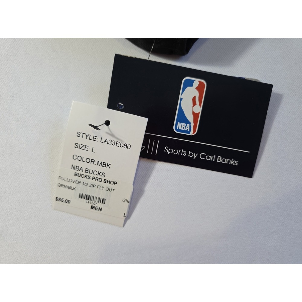 NBA Milwaukee Bucks Jacket Men L Windbreaker G-III Half Zip NWT $85 - Picture 11 of 13
